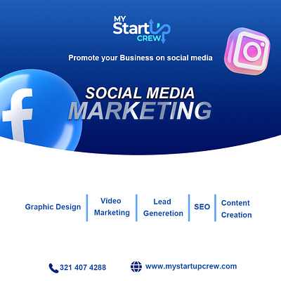 Transform Your Brand with Our Social Media Marketing Expertise! branding design graphic design illustration logo my startup crew social media marketing typography ui ux vector web design