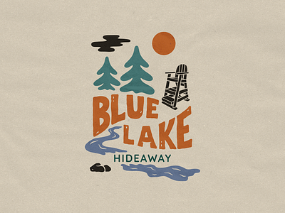 Blue Lake Hideaway branding design graphic design handdrawn hideaway illustration logo vector wild