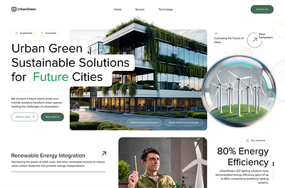 Urban Green: Mindful, green website design concept designconcept