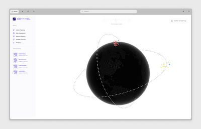 Sentinel: Safeguarding Our Orbital Highways 🛰️🌍 3d animation area design earth globe graphic design input motion graphics product design search sidebar spatial ui ux web