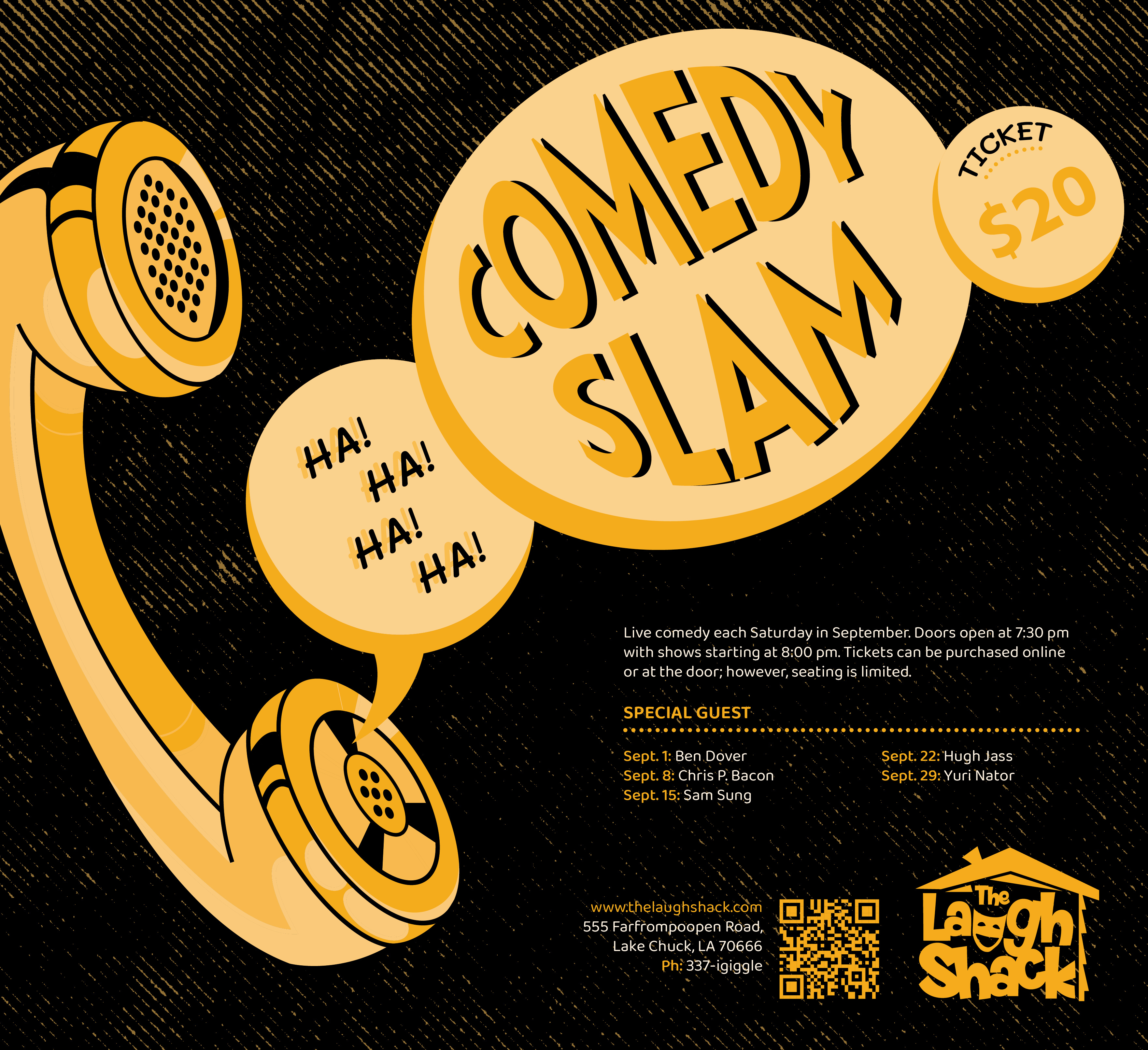 Comedy Slam: Newspaper Ad graphic design illustration illustrator indesign newspaper ad print design retro