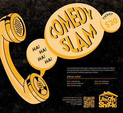 Comedy Slam: Newspaper Ad ads graphic design illustration indesign retro