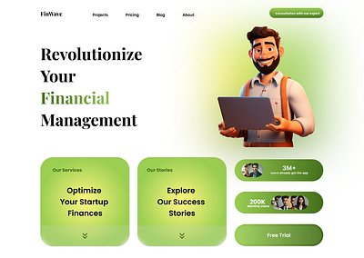 Financial Management Hero branding figma finance financial management graphic design hero section logo prototype ui uiux design vector