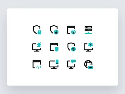 Icon set for internet securyti branding design figma green icon security vpn white