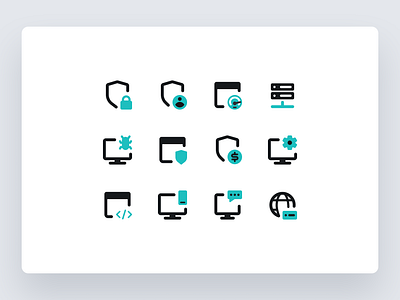 Icon set for internet securyti branding design figma green icon security vpn white