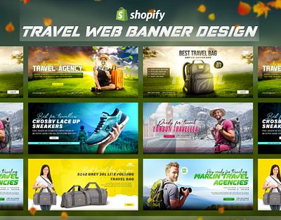 Travel agency web banner | Shopify web banner design banner banner design facebook post design free travel agency web banner graphic design graphic designer instagram post design manipulation media web banner template post design product manipulation shopify shopify web banner shopify web banner design social media banner social media poster design tanzilgfx travel agency web banner web web banner