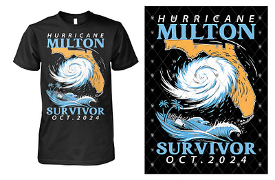 Hurricane Milton Survivor Shirt design illustration