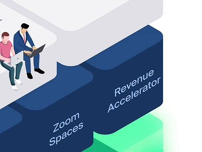 Zoom Collaboration Platform ai animation infographic isometric platform