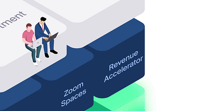 Zoom Collaboration Platform ai animation infographic isometric platform