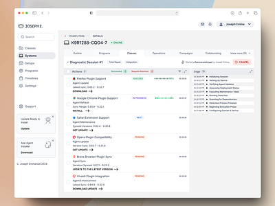 System Diagnostic & Update Manager UI dashboarddesign design designthinking operationalefficiency systemmanagement ui uidesign ux uxdesign web ui