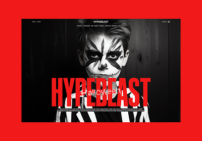 Hypebeast Halloween Hero - Style test branding cloths design fashion graphic design hero hype hypebeast illustration inspiration landing page logo red ui ux website