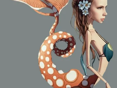 Mermaid drawing illustration mermaid