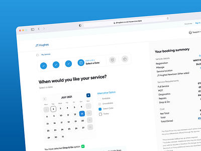 Date picker for service app clean creative date design interface modern service ui uiux website