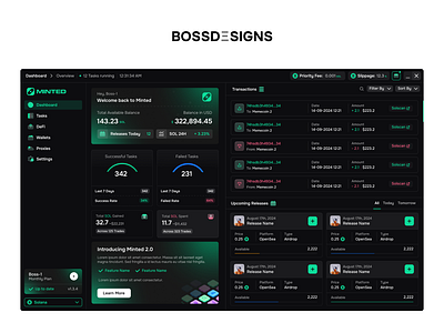 Minted - Solana Trading Automation graphic design motion graphics ui