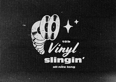 18b Vinyl Slingin' ✨😵‍💫 badge punk rock records vinyl