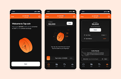 Telegram mini-app for a crypto exchange. branding design graphic design illustration logo minimal typography ui ux vector