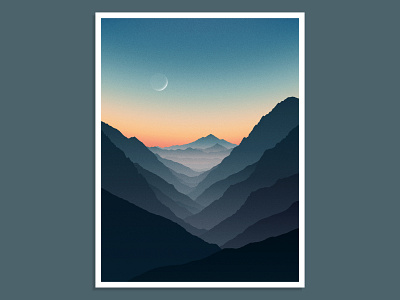 Sleeping beauty of misty valley. Minimalist poster design calm design dreamy graphic design illustration landscape minimal minimalistic mountains nature poster tranquility valley vector