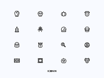 Iconin: Halloween Icons Set app icons flat icons graphic design halloween horror icon icon pack icon set iconin iconography icons illustration line icons stroke icon vampire