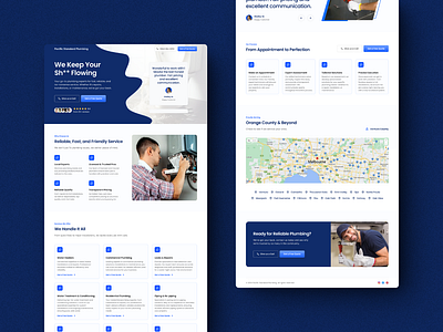 Plumbing Landing Page custom design figma landing page ui ux web design