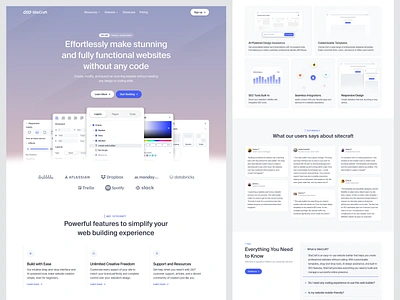 SiteCraft: Website Builder Saas Landing Page ai builder feature framer illustration no code no code website product design saas saas landing page saas product saas web builder saas website ui uiux ux web design webflow website builder website builder ai