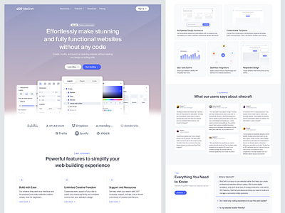 SiteCraft: Website Builder Saas Landing Page ai builder feature framer illustration no code no code website product design saas saas landing page saas product saas web builder saas website ui uiux ux web design webflow website builder website builder ai