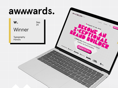 Awwwards Typography Honors Winner for Brand Builders Summit Site award awwwards event summit typography ui ux website winner