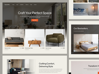 Rumah Ria - Furniture Website Landing Page branding chair classic decor design ecommerce furniture homedecor interior landing page marketplace minimalist online store shope sofa store table ui ux web design