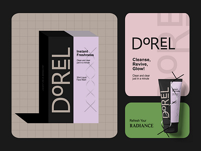 DOREL Men's Face Wash brand mark branding cosmetics face wash gentlemen gentlemens brand identity identity design logo design male brand mens brand mens branding mens cosmetics minimal logo modern logo packaging packaging design