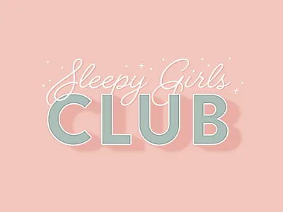 Sleepy Girls Club graphic design hand lettering vector