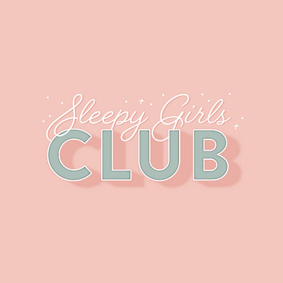 Sleepy Girls Club graphic design hand lettering vector