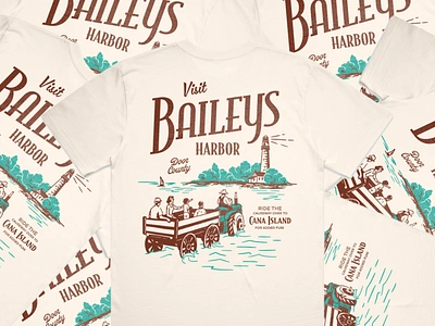 Zeke's Village Market: Bailey's Harbor apparel apparel design design door county graphic design graphic tee illustration lake light house retro souvenir tshirt type typography vector wagon wisconsin