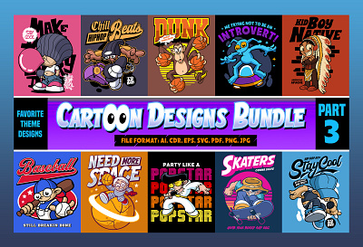 Cartoon designs bundle part 3 kids