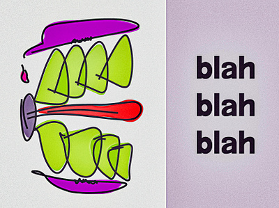 blah blah blah illustration illustrator line drawing pastel photoshop