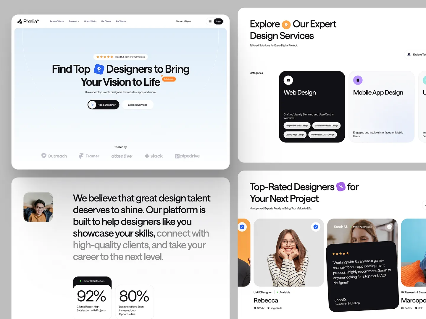 Engaging Tagline Sections for Design Marketplaces