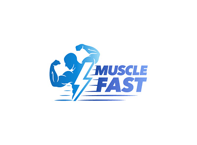 Muscle Fast bodybuilding custom logo fast logo fitness logo gym logo health logo logo logo design muscle logo sport sport logo training