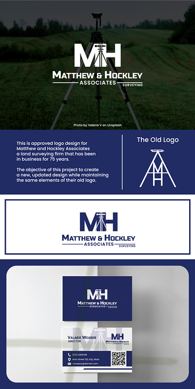 Matthew and Hockley Associate Logo branding business card construction graphic design illustrator logo logo design monogram surveying