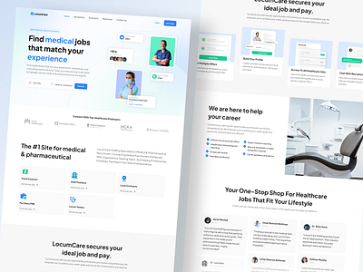 Locumcare- job seekers for health Landing Page design find job health healthcare job job board job sekeers landing page locum locumtenses ui ui design ux web design