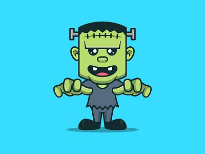 Halloween Frankenstein branding cartoon character cute design frankenstein halloween halloween frankenstein holiday illustration logo mascot monster october party scary spooky