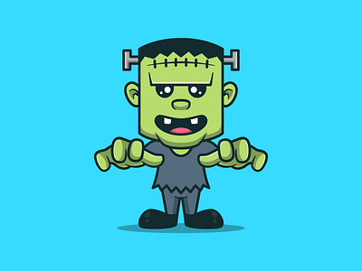 Halloween Frankenstein branding cartoon character cute design frankenstein halloween halloween frankenstein holiday illustration logo mascot monster october party scary spooky