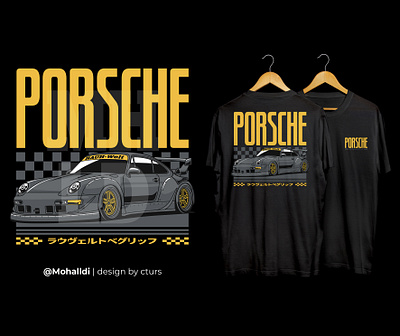 Gray Porsche RWB car tshirt