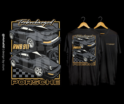 Turbocharged RWB 911 car tshirt