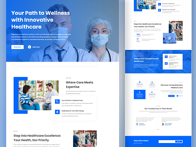 Wellness and Healthcare Landing Page Design clinic healthcare healthcareinnovation healthy lifestyle landing page medical medicalservices modern design patient care web u ui ui design user interface web web design web iui website website design wellness wellness journey