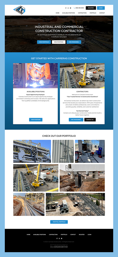 Carreras Construction // Web Design careers commercial construction industrial job job hiring web design worker