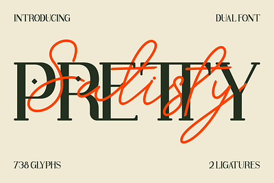 Pretty Satisfy – Luxury Font Duo aesthetic font branding font classic font creative font display font elegant font font duo logo font luxury font modern font monoline font packaging font poster font script font serif font sophisticated font stylish font typography versatile font wedding font