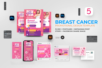 Breast Cancer Awareness Bundle Template aam360 aam3sixty branding breast cancer breast cancer awareness month cancer awareness month cancer awareness seminar cancer clinic cancer day cancer event cancer flyer concept design flyer template free flyer illustration pink awareness pink cancer pink ribbon women cancer