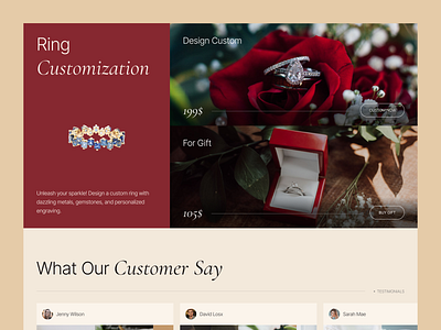 Customization Ring Section - Luxury Jewelry Ecommerce Website 💍 accessories jewelry design e commerce ecommerce ecommerce design ecommerce website jewellery jewellery shop jewelry jewelry website luxury luxury design luxury website ring ring website ui ui design ux design web design