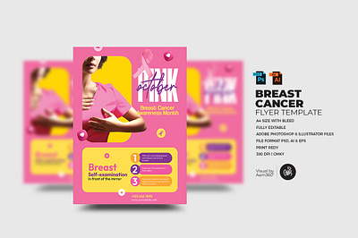 Breast Cancer Awareness Flyer Template aam360 aam3sixty branding breast cancer breast cancer awareness month cancer awareness month cancer awareness seminar cancer clinic cancer day cancer event cancer flyer concept flyer template healthy breast pink awareness pink cancer pink ribbon women cancer