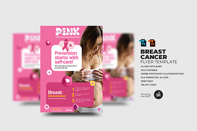 Breast Cancer Flyer Template aam360 aam3sixty branding breast cancer breast cancer awareness month cancer awareness month cancer awareness seminar cancer clinic cancer day cancer event cancer flyer concept design flyer template free flyer illustration pink awareness pink cancer pink ribbon women cancer