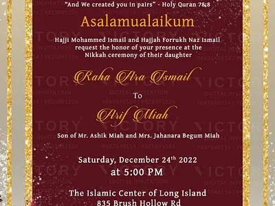 Nikah ceremony card in Shining design 1824 graphic design illustration invitation nikah photoshop