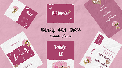 Blush and Grace Wedding Suite customizable canva invitation design islamic wedding card muslim template walimah